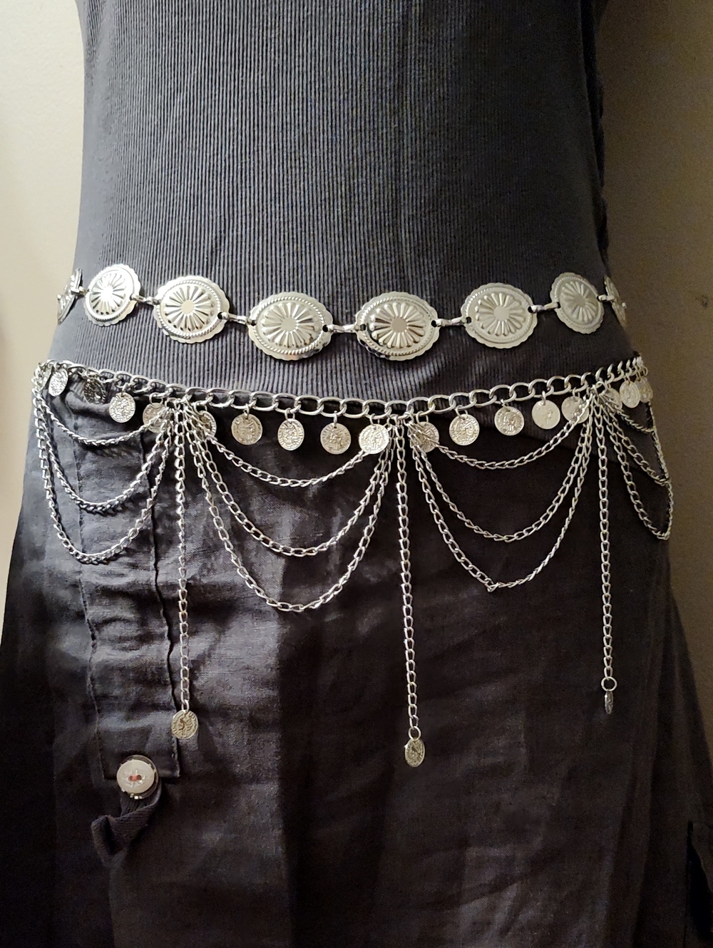 Back In Stock! 2 New Body Chains / Silver Chain Belts With Clasps